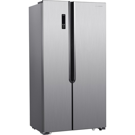 Side by side Heinner HSBS-H532NFXF+, 521 l, Full No Frost, Clasa F, Display LED touch, Functie super racire, Super Congelare, H 177 cm, Argintiu