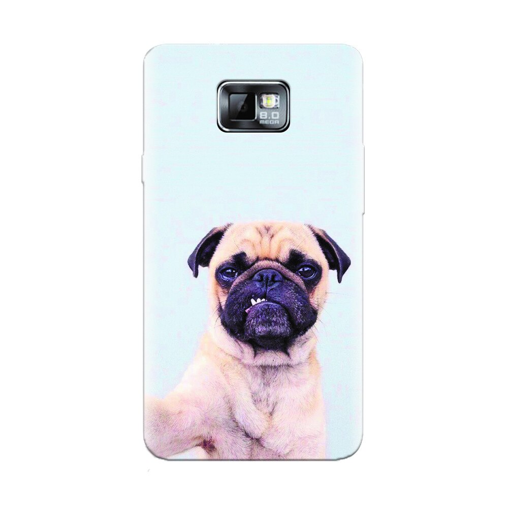 Husa silicon pentru Samsung Galaxy S2, Simple Pug Selfie