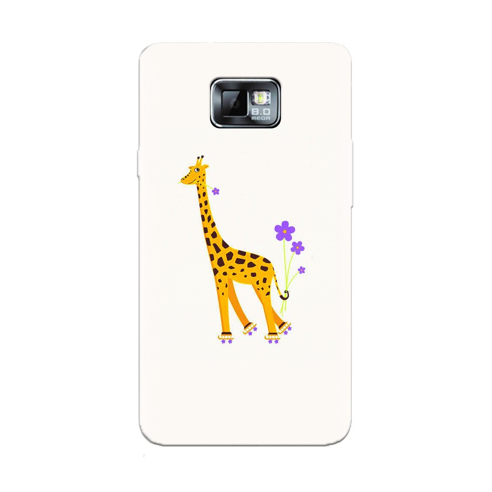 Husa silicon pentru Samsung Galaxy S2, Rollerskating Girafe Illustration