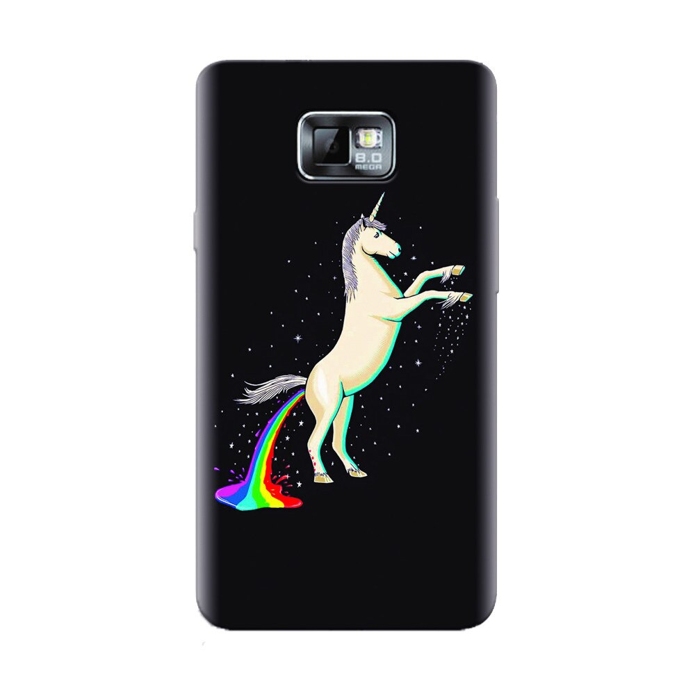 Husa silicon pentru Samsung Galaxy S2, Unicorn Shitting Rainbows