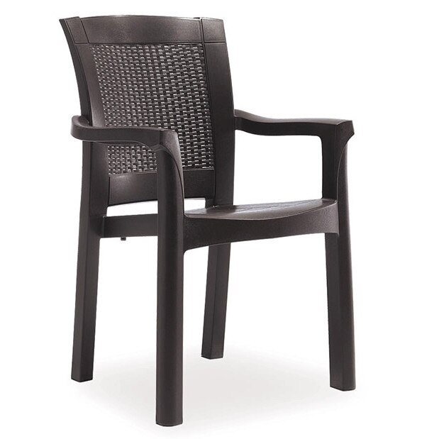 Scaun ROMA RATTAN din polipropilen/fibra sticla culoare cafea