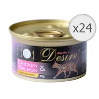 Hrana umeda pentru pisici Desire, Pui File si Somon, 24x85g