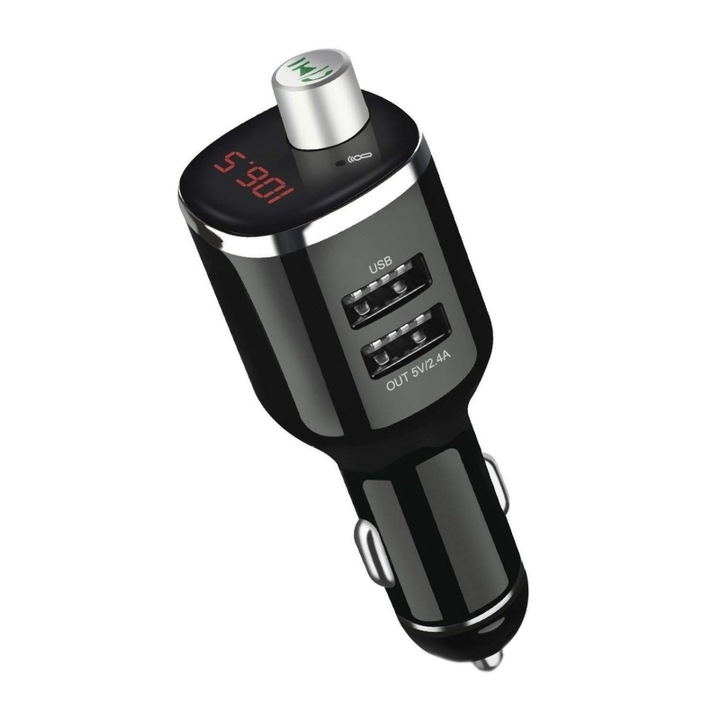 Modulator FM, MP3 player, FM kit, bluetooth, 2xUSB, 5V/2.4A, USB audio player suport pentru iPhone iPod iPad Android Smartphone