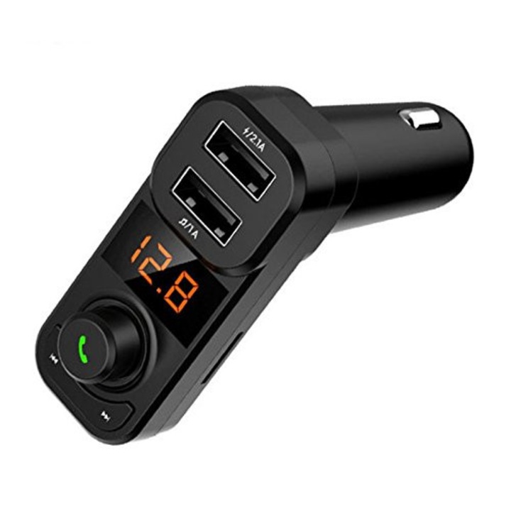 Modulator FM, MP3 player, FM kit, bluetooth, 2xUSB, 5V/3.1A, microSD, USB audio player suport pentru iPhone iPod iPad Android