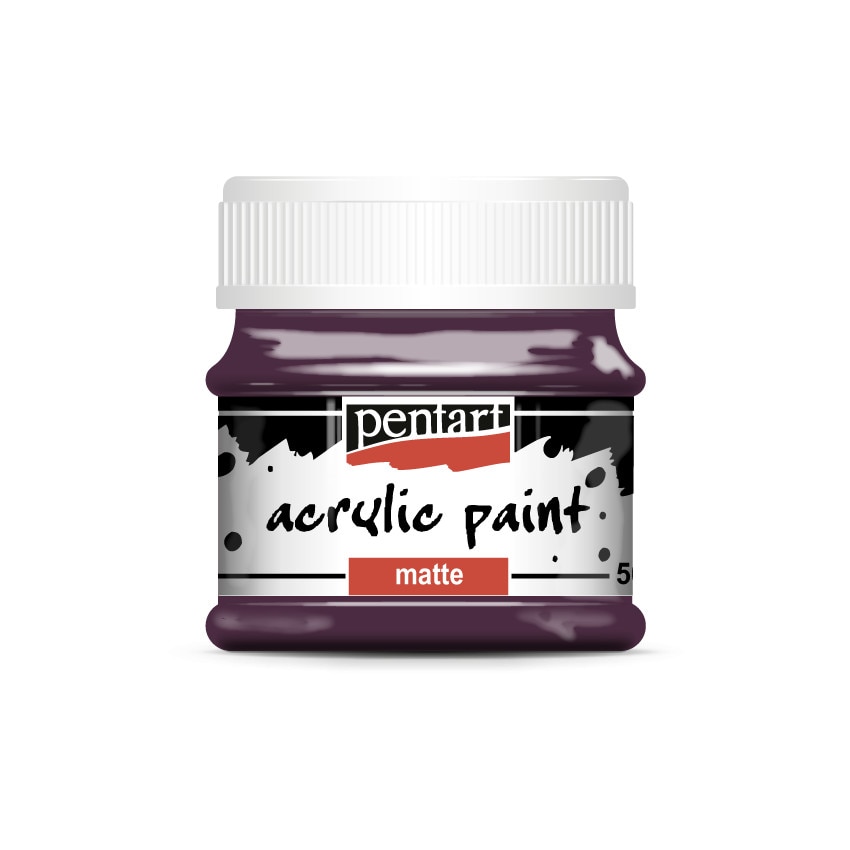 Vopsea acrilica mata pe baza de apa Pentart - vinetiu, 50 ml
