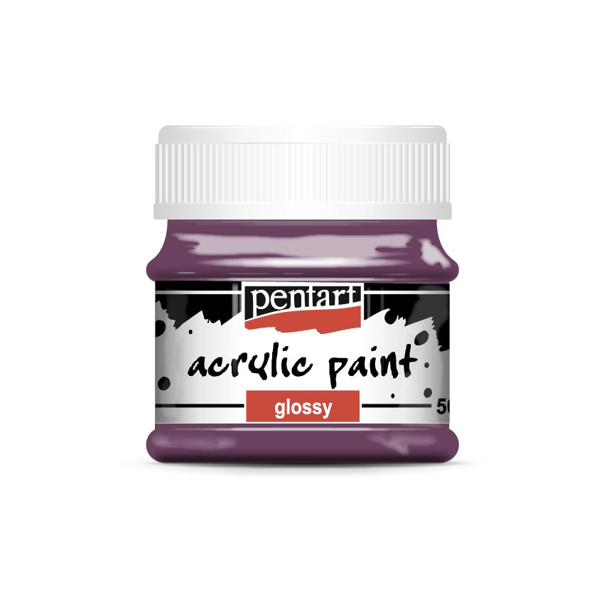 Vopsea acrilica lucioasa pe baza de apa Pentart - violet, 50 ml