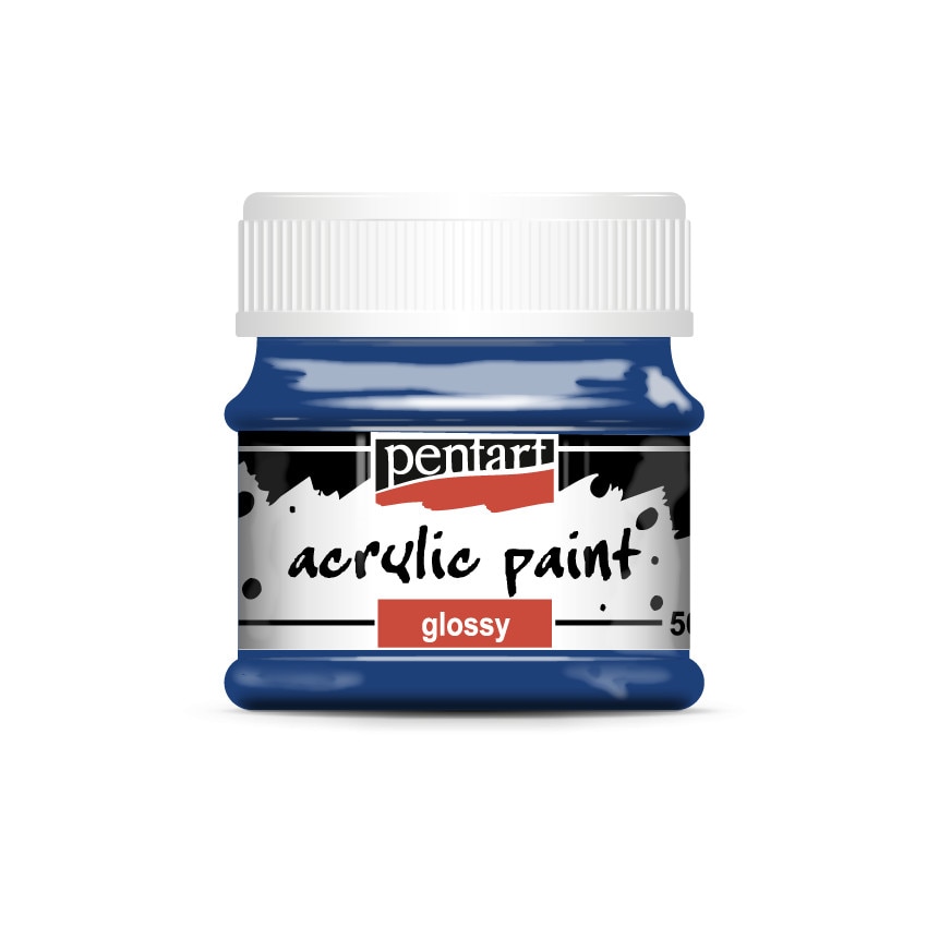 Vopsea acrilica lucioasa pe baza de apa Pentart - albastru inchis, 50 ml