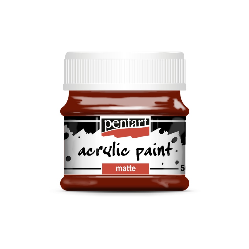 Vopsea acrilica mata pe baza de apa Pentart - bordo, 50 ml