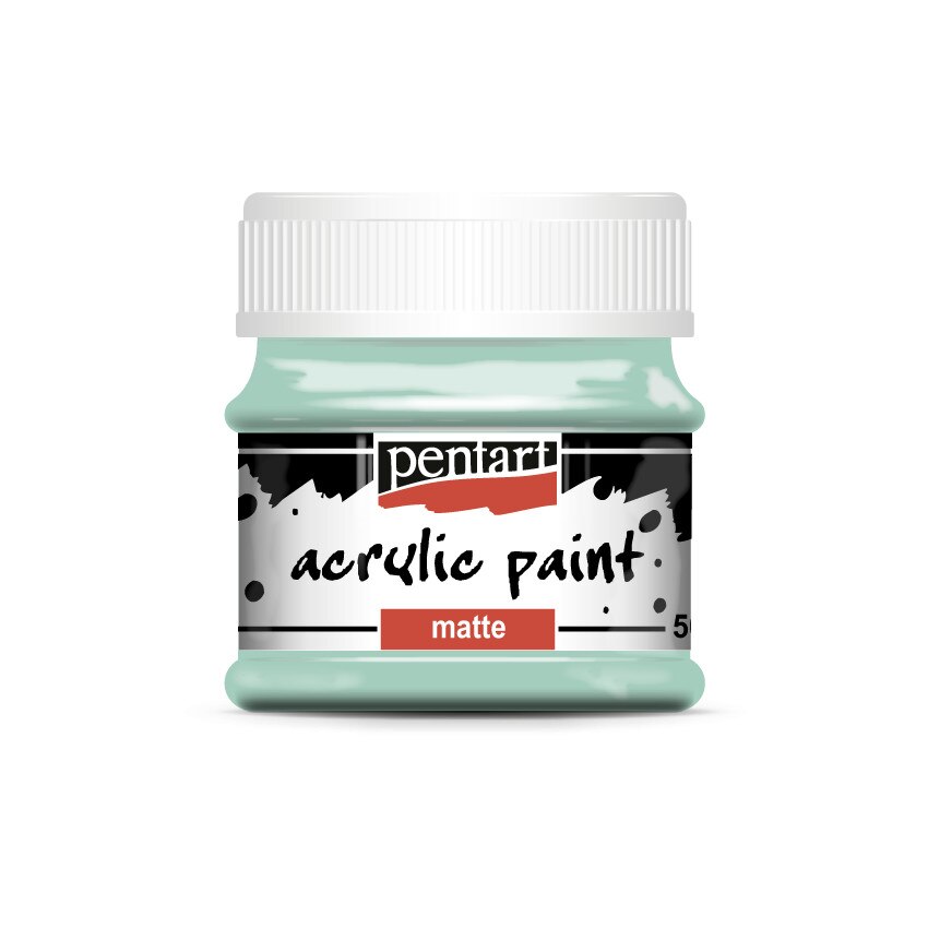 Vopsea acrilica mata pe baza de apa Pentart - menta, 50 ml