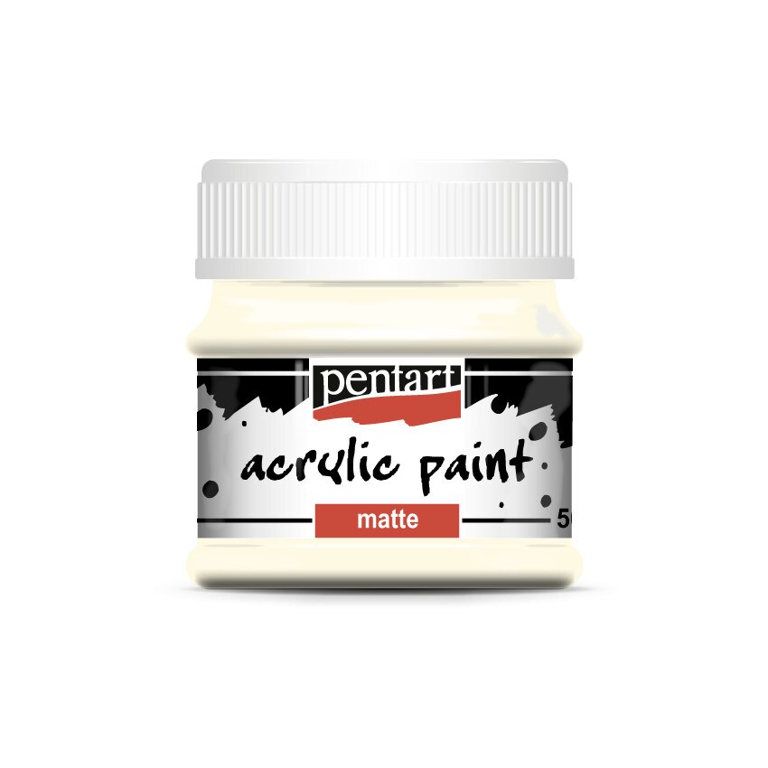 Vopsea acrilica mata pe baza de apa Pentart - fildes, 50 ml