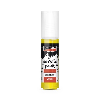 Vopsea acrilica lucioasa pe baza de apa Pentart - galben, 20 ml Vopsea acrilica lucioasa pe baza de apa Pentart - galben, 20 ml