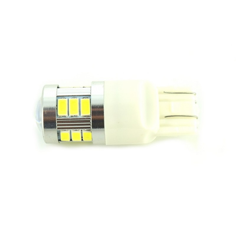 Bec o Faza profesional auto T20 7440 / 5630 18SMD Canbus 9V-30V nonpolar. Lumina Alba