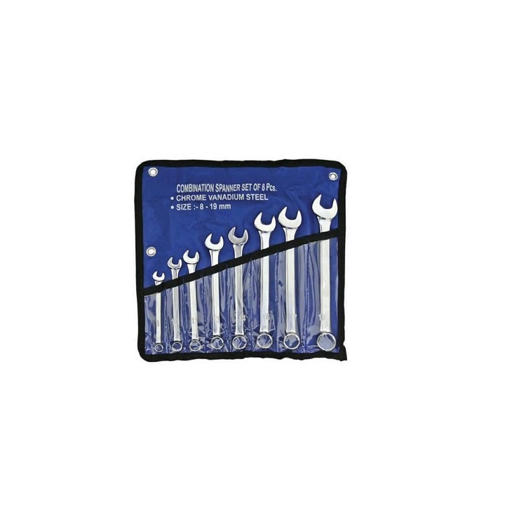 Set 8 chei combinate, Strend Pro HR31583, 8-19mm, Cr-V, husa material textil