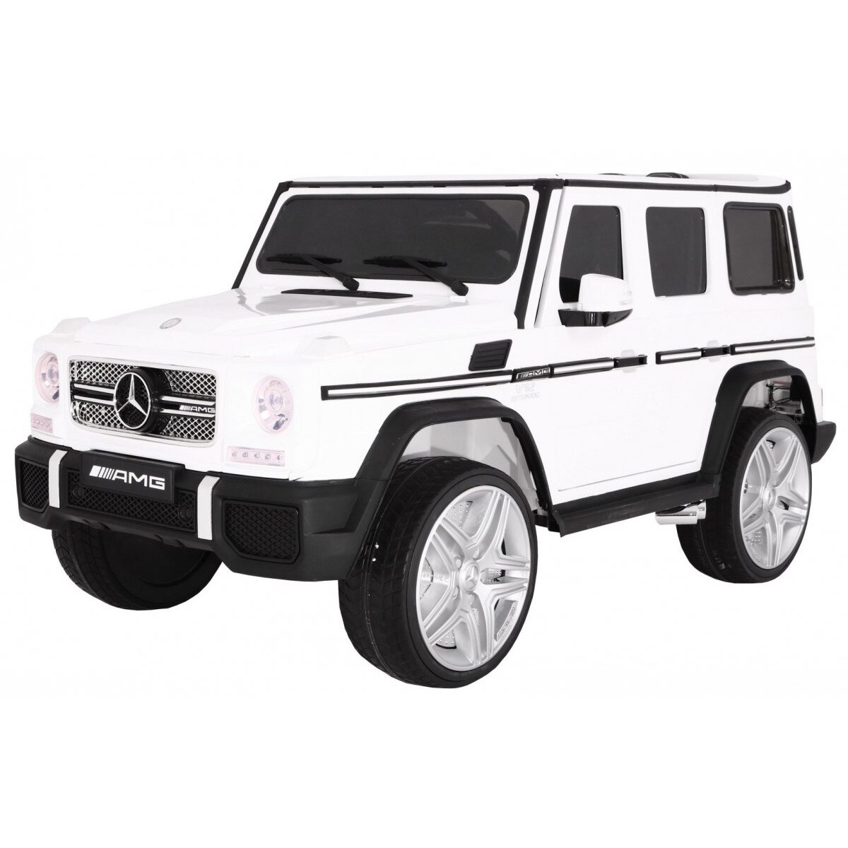 Masinuta electrica Mercedes-Benz G65 AMG, alb metalizat