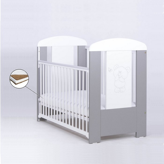 Patut drewex bear culisant - silver + saltea cocos 8 cm