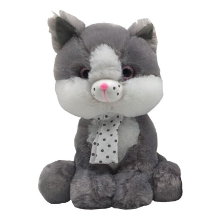 Jucarie de plus Axiom Silver, Pisica, 30 cm, Gri
