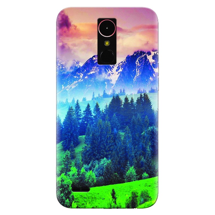 Силиконов кейс за LG K8 2017, Forest Hills Snowy Mountains And Sunset Clouds