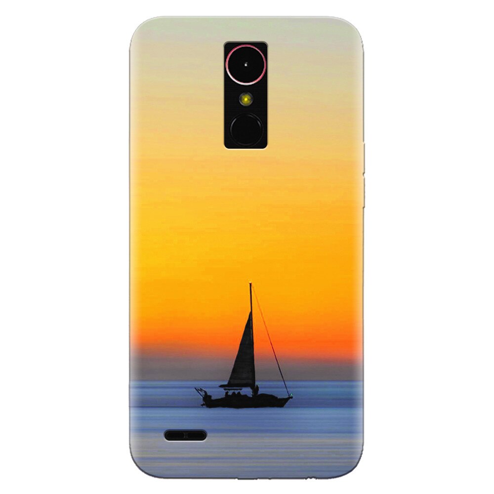 Husa silicon pentru LG K10 2017, Wind Sail Boat Ocean Sunset