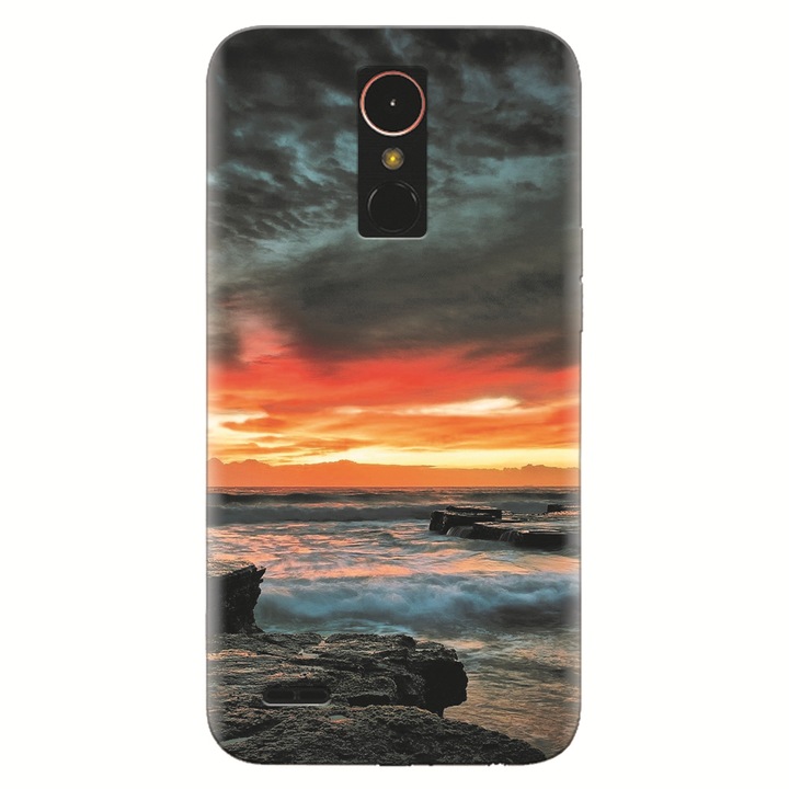 Силиконов кейс за LG K10 2017, Dramatic Rocky Beach Shore Sunset