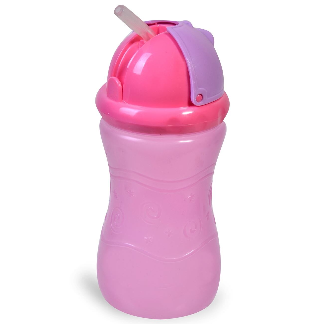 Sticla cu pai, Zola®, roz, 340 ml