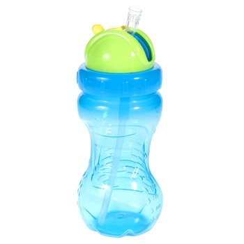 Sticla cu pai, Zola®, Albastru/verde, 385 ml Sticla cu pai, Zola®, Albastru/verde, 385 ml