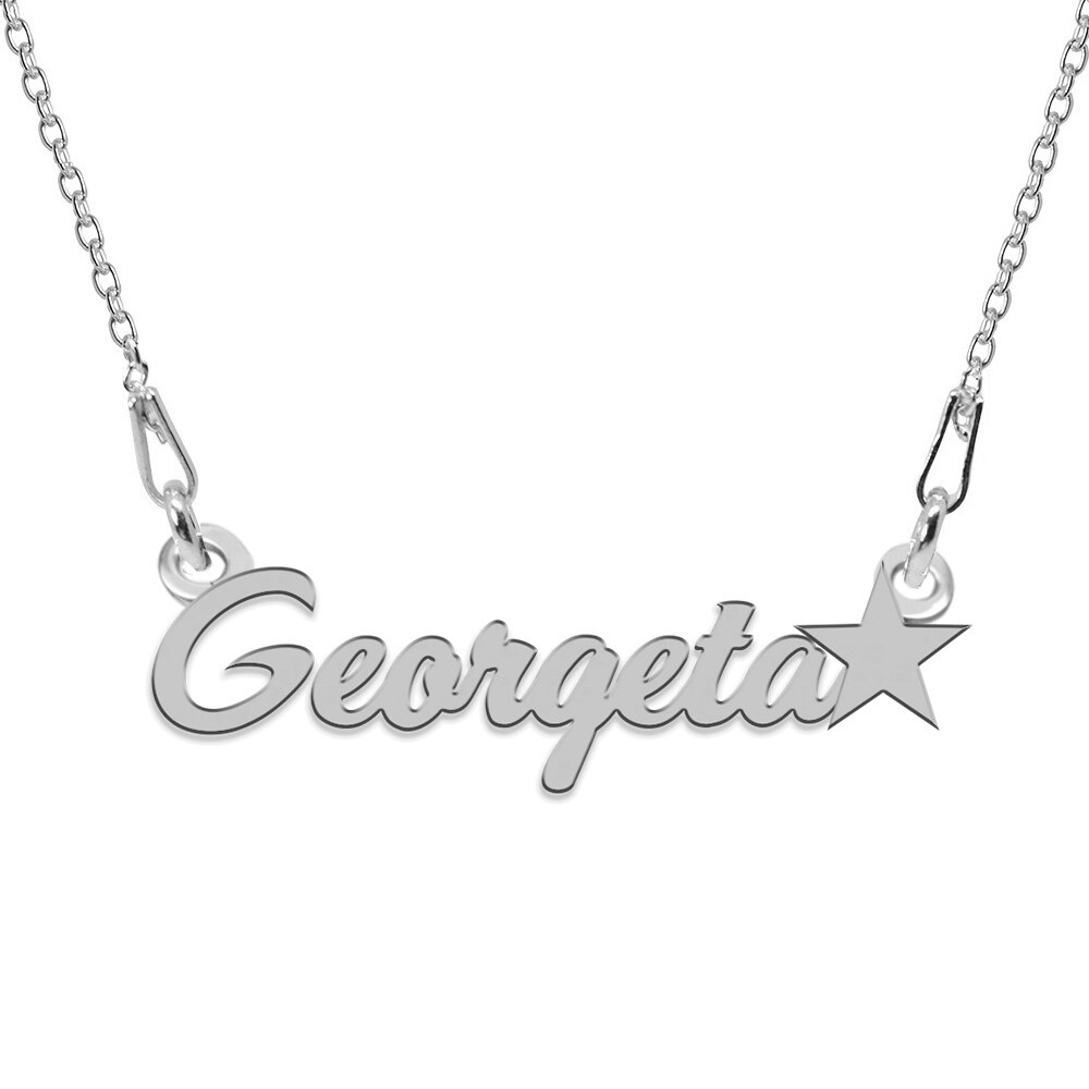 Colier Argint, Steluta, Nume Georgeta , BijouxMAG, 45 cm