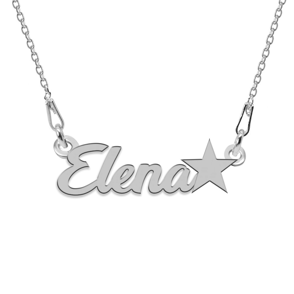 Colier Argint, Steluta, Nume Elena , BijouxMAG, 45 cm