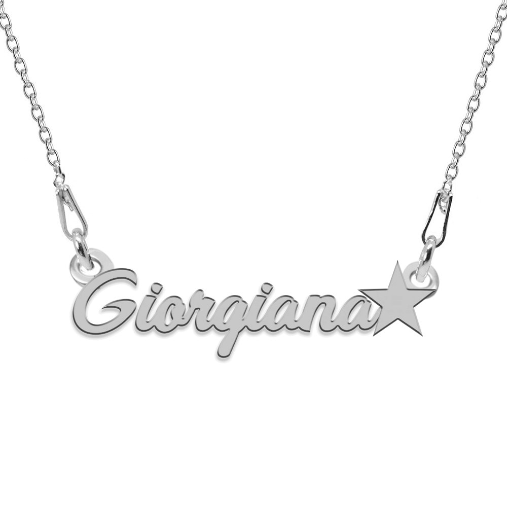 Colier Argint, Steluta, Nume Giorgiana , BijouxMAG, 45 cm