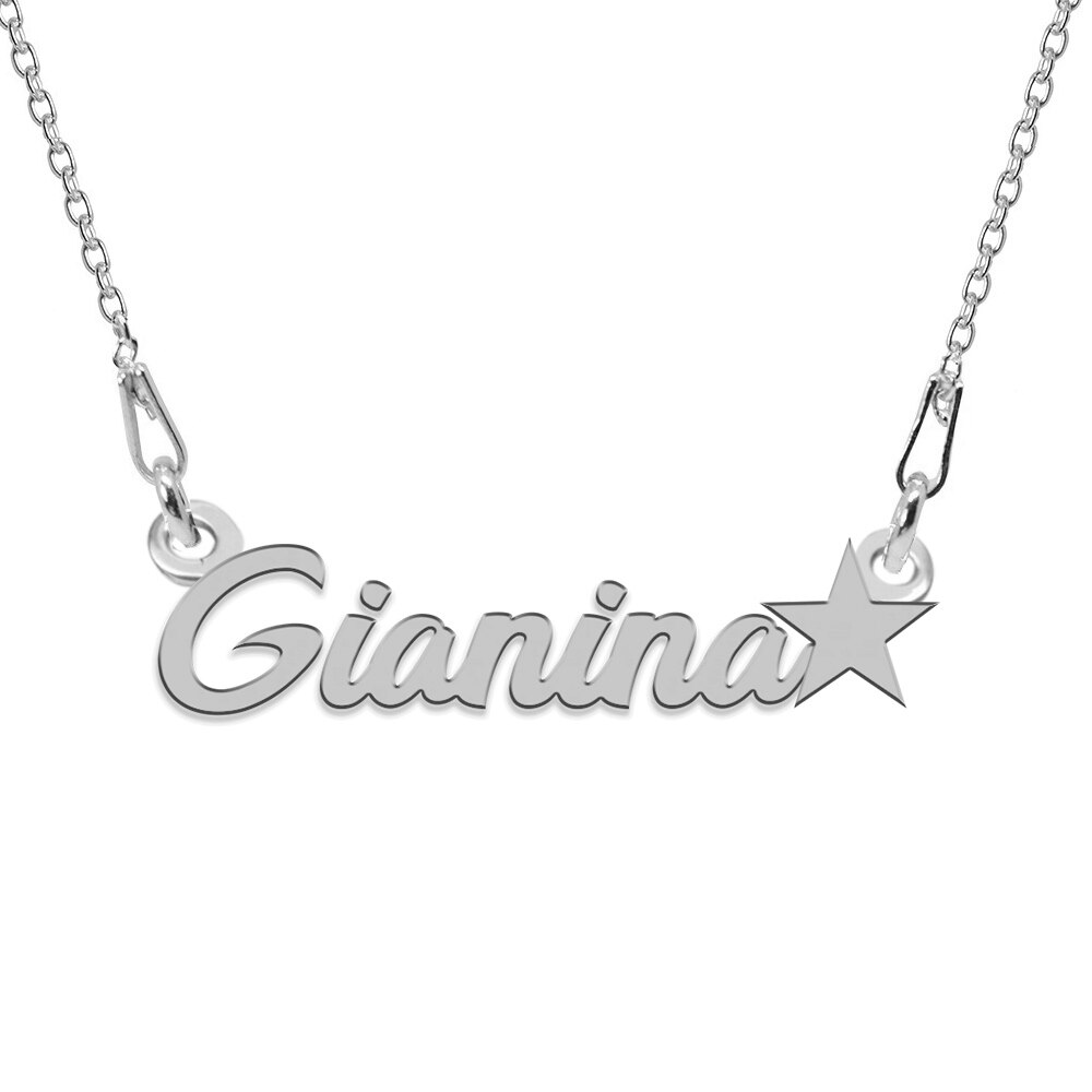 Colier Argint, Steluta, Nume Gianina , BijouxMAG, 45 cm