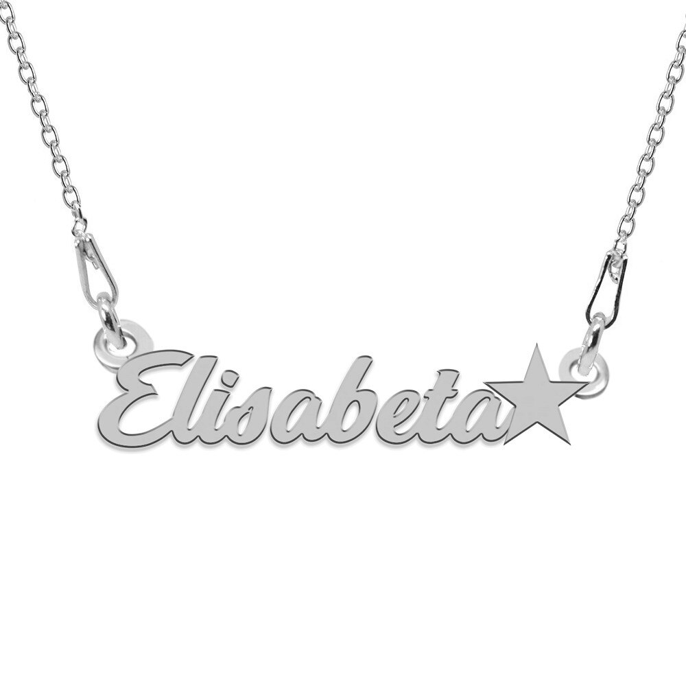 Colier Argint, Steluta, Nume Elisabeta , BijouxMAG, 45 cm