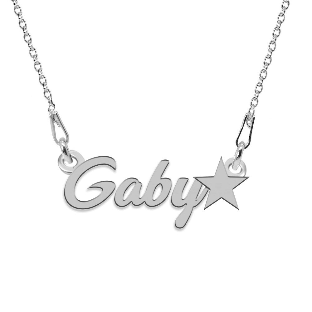 Colier Argint, Steluta, Nume Gaby , BijouxMAG, 45 cm