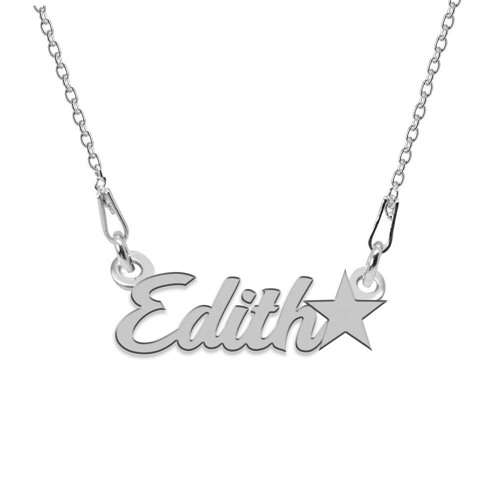 Colier Argint, Steluta, Nume Edith , BijouxMAG, 45 cm
