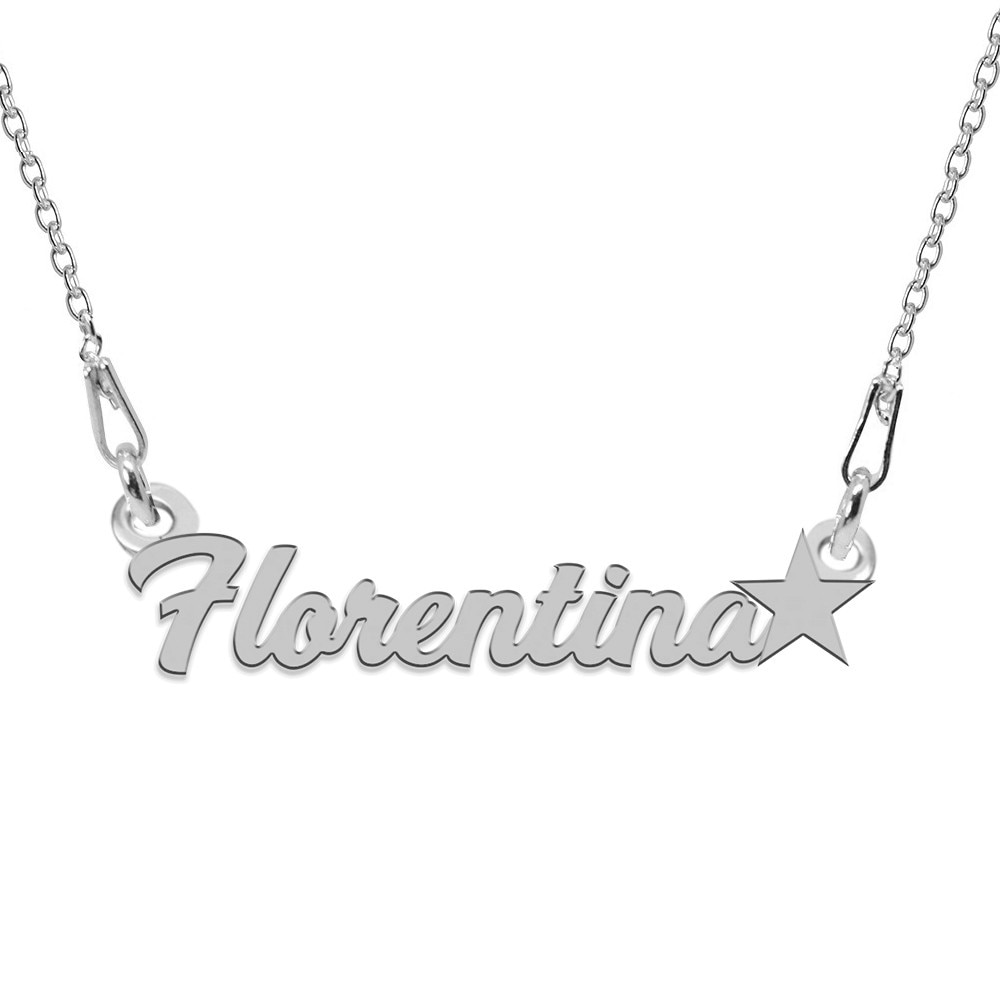 Colier Argint, Steluta, Nume Florentina , BijouxMAG, 45 cm