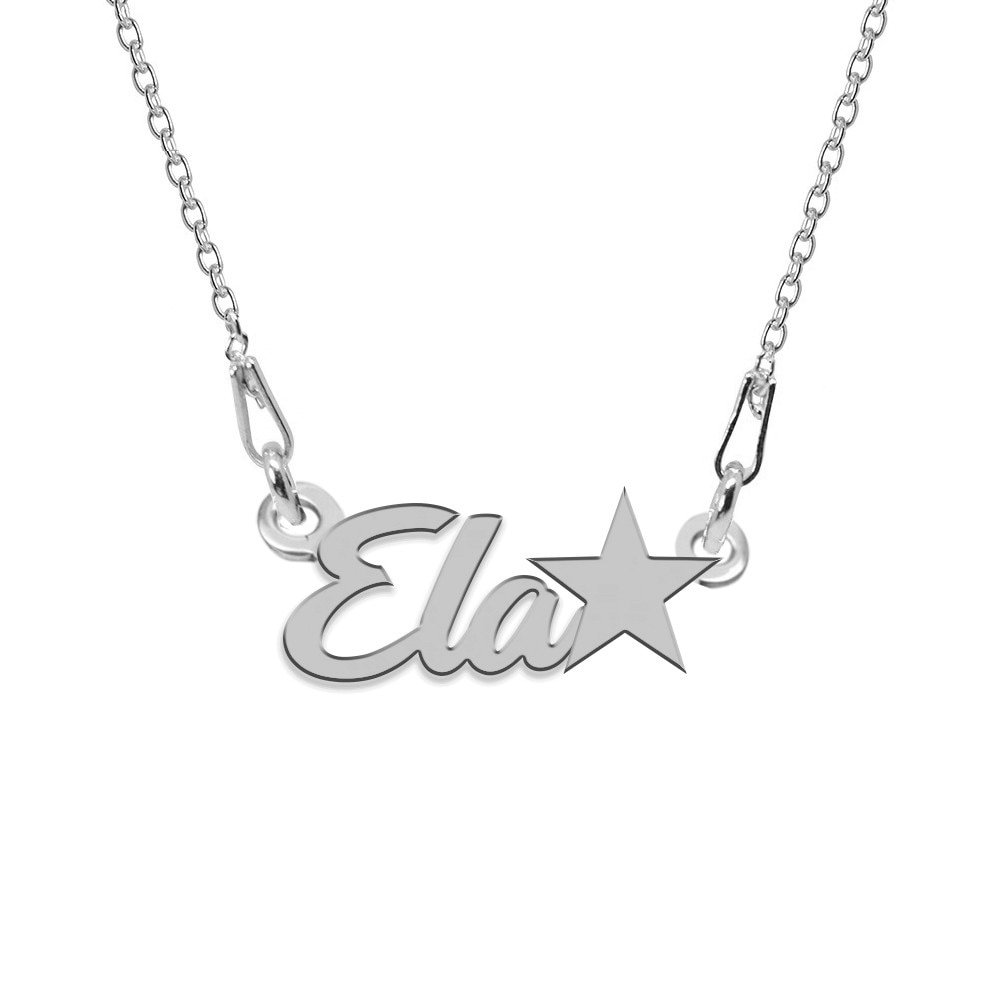 Colier Argint, Steluta, Nume Ela , BijouxMAG, 45 cm