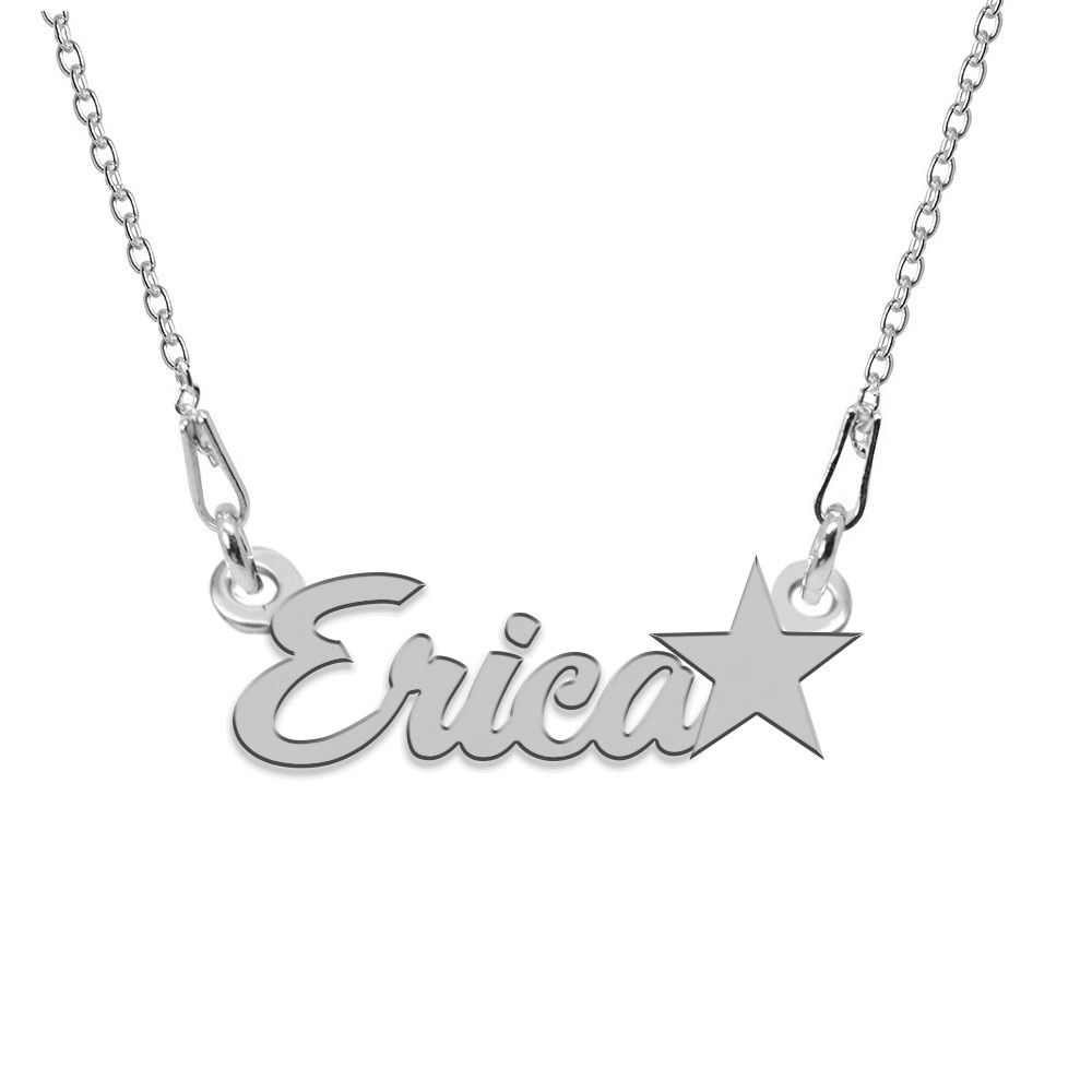 Colier Argint, Steluta, Nume Erica , BijouxMAG, 45 cm