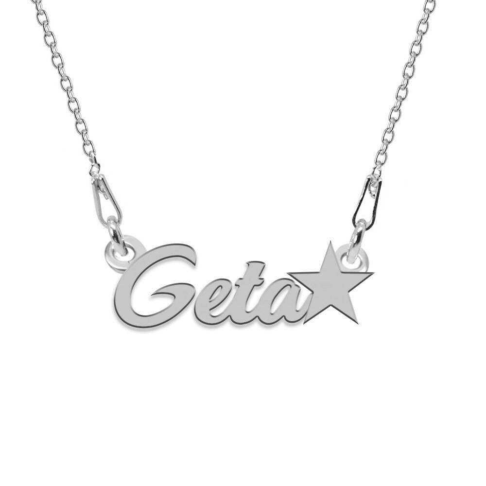 Colier Argint, Steluta, Nume Geta , BijouxMAG, 45 cm