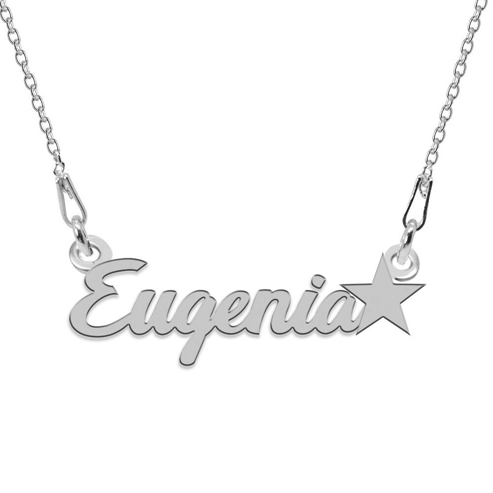 Colier Argint, Steluta, Nume Eugenia , BijouxMAG, 45 cm