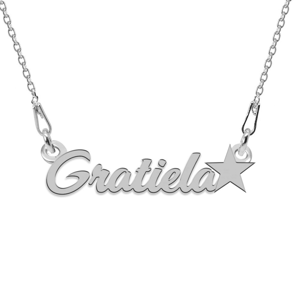 Colier Argint, Steluta, Nume Gratiela , BijouxMAG, 45 cm