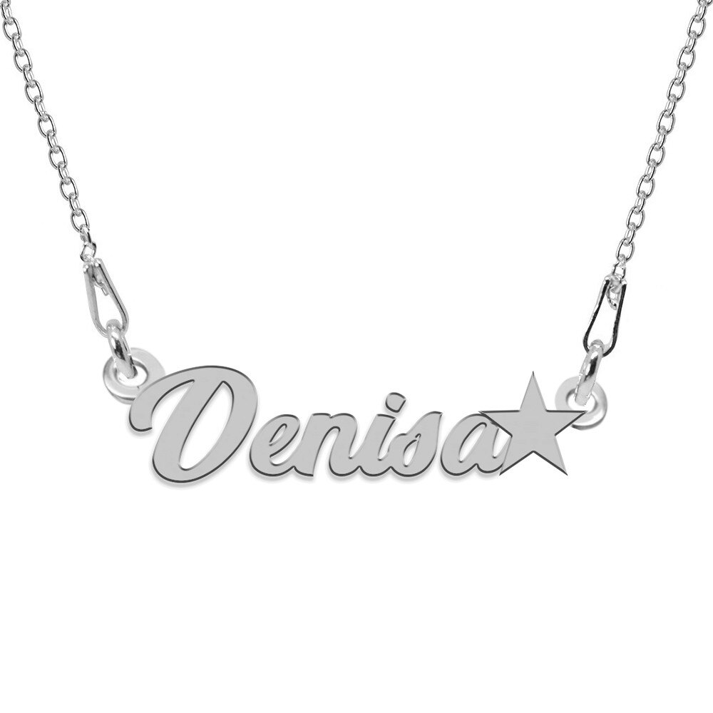 Colier Argint, Steluta, Nume Denisa , BijouxMAG, 45 cm