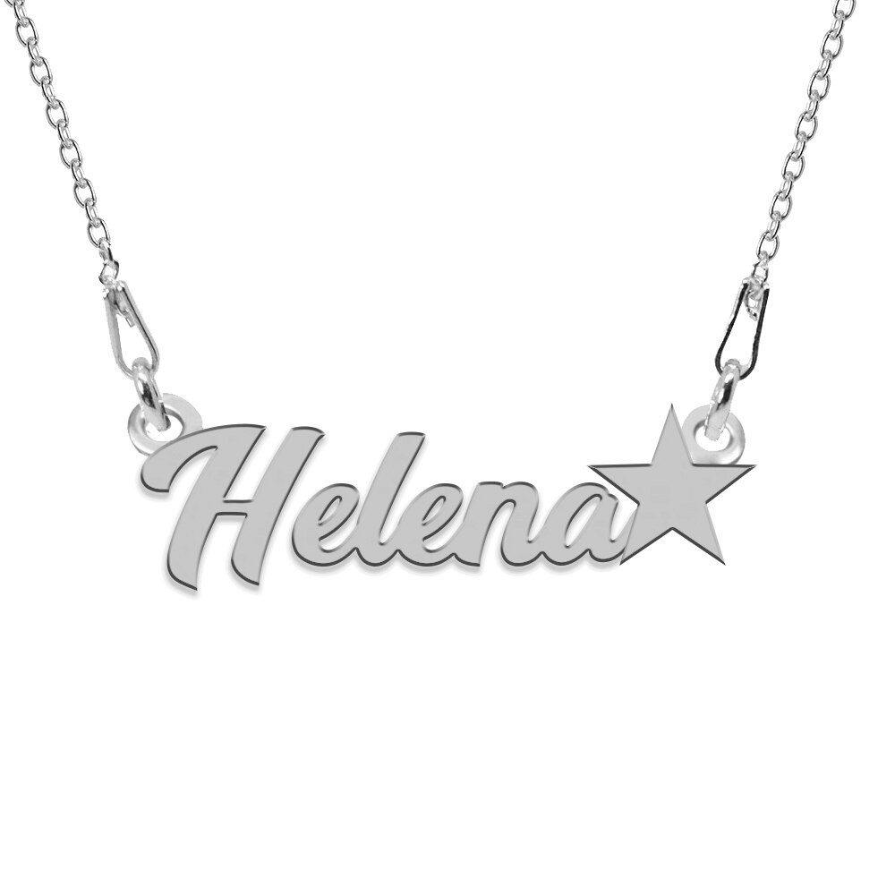 Colier Argint, Steluta, Nume Helena , BijouxMAG, 45 cm