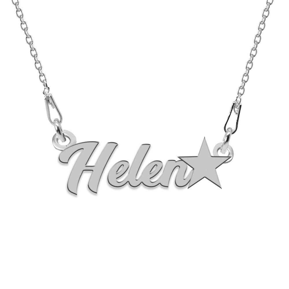 Colier Argint, Steluta, Nume Helen , BijouxMAG, 45 cm