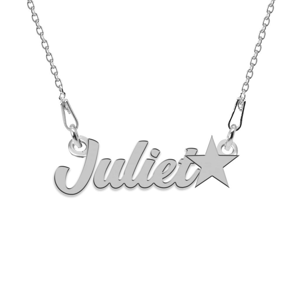 Colier Argint, Steluta, Nume Juliet , BijouxMAG, 45 cm