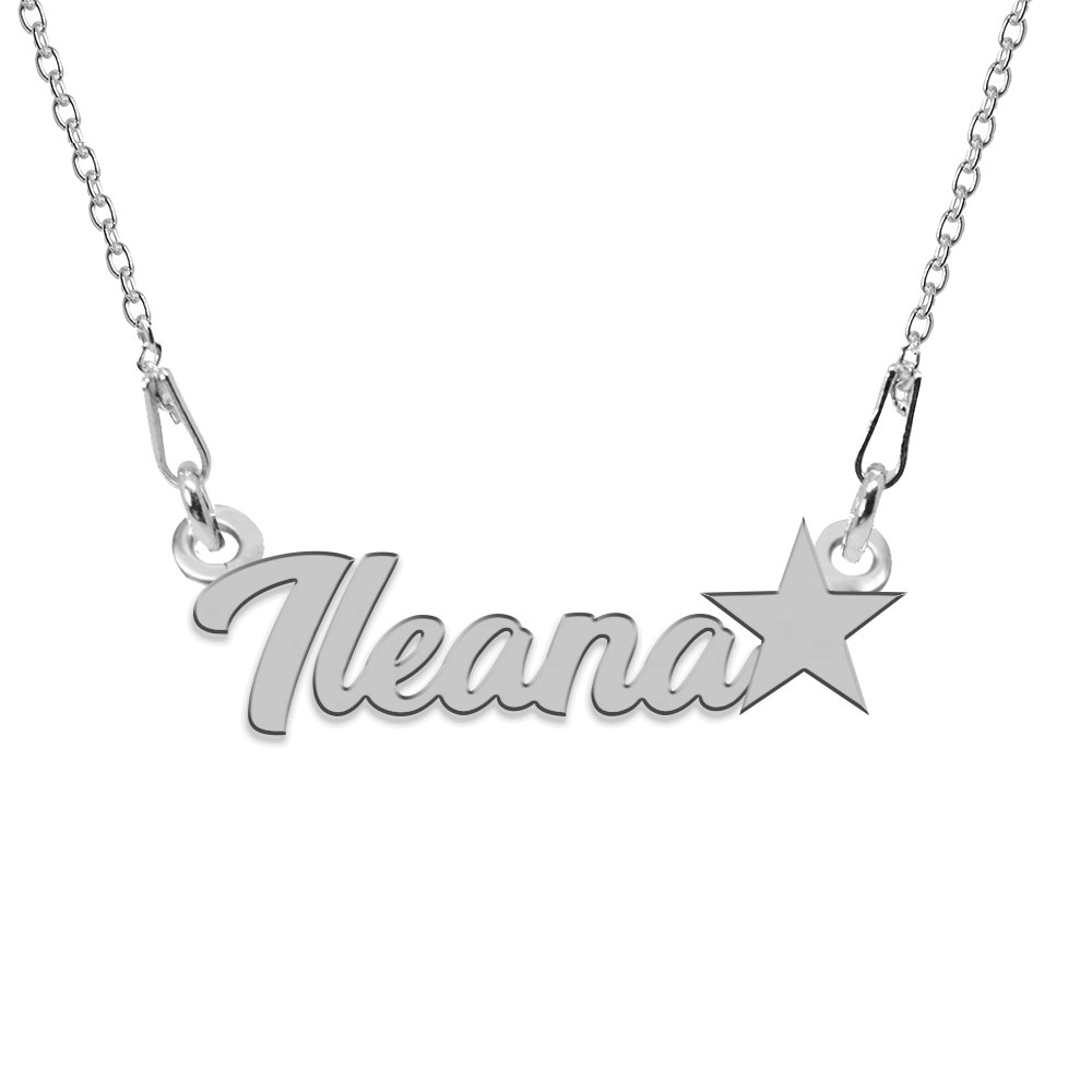 Colier Argint, Steluta, Nume Ileana , BijouxMAG, 45 cm