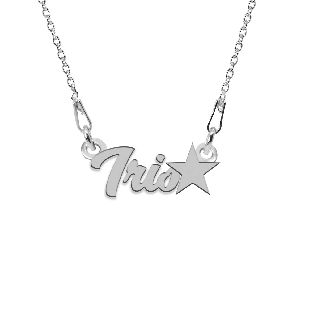 Colier Argint, Steluta, Nume Iris , BijouxMAG, 45 cm