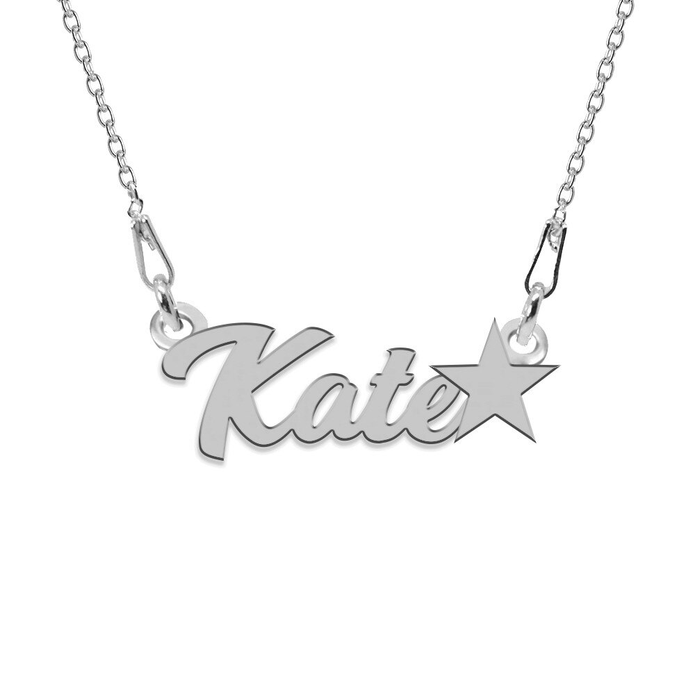 Colier Argint, Steluta, Nume Kate , BijouxMAG, 45 cm