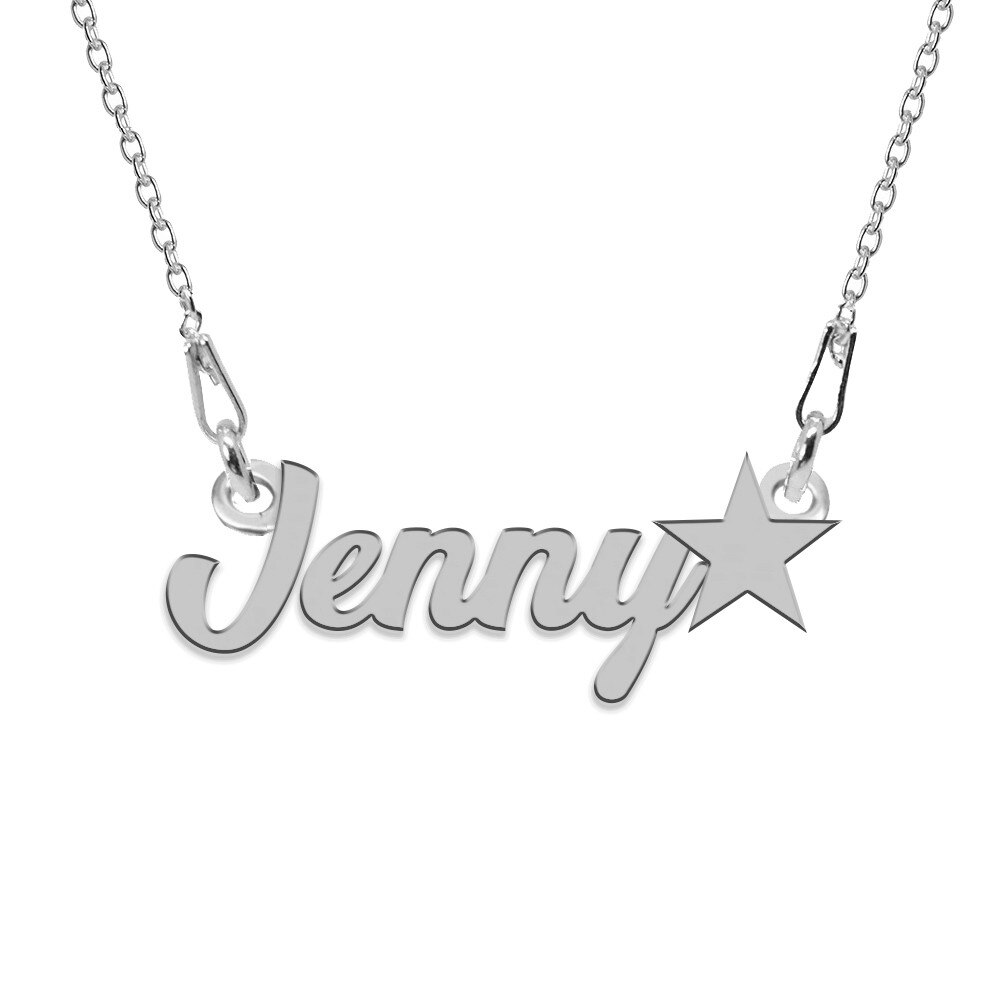 Colier Argint, Steluta, Nume Jenny , BijouxMAG, 45 cm