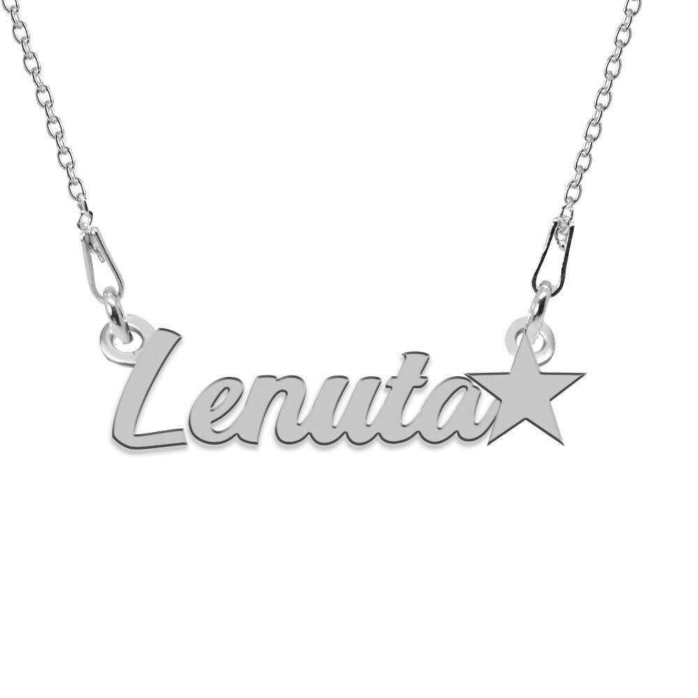 Colier Argint, Steluta, Nume Lenuta , BijouxMAG, 45 cm