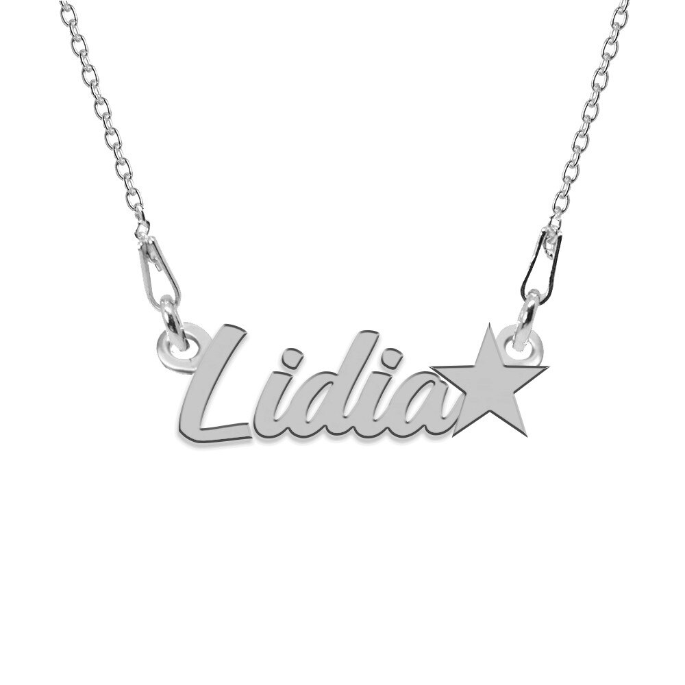 Colier Argint, Steluta, Nume Lidia , BijouxMAG, 45 cm