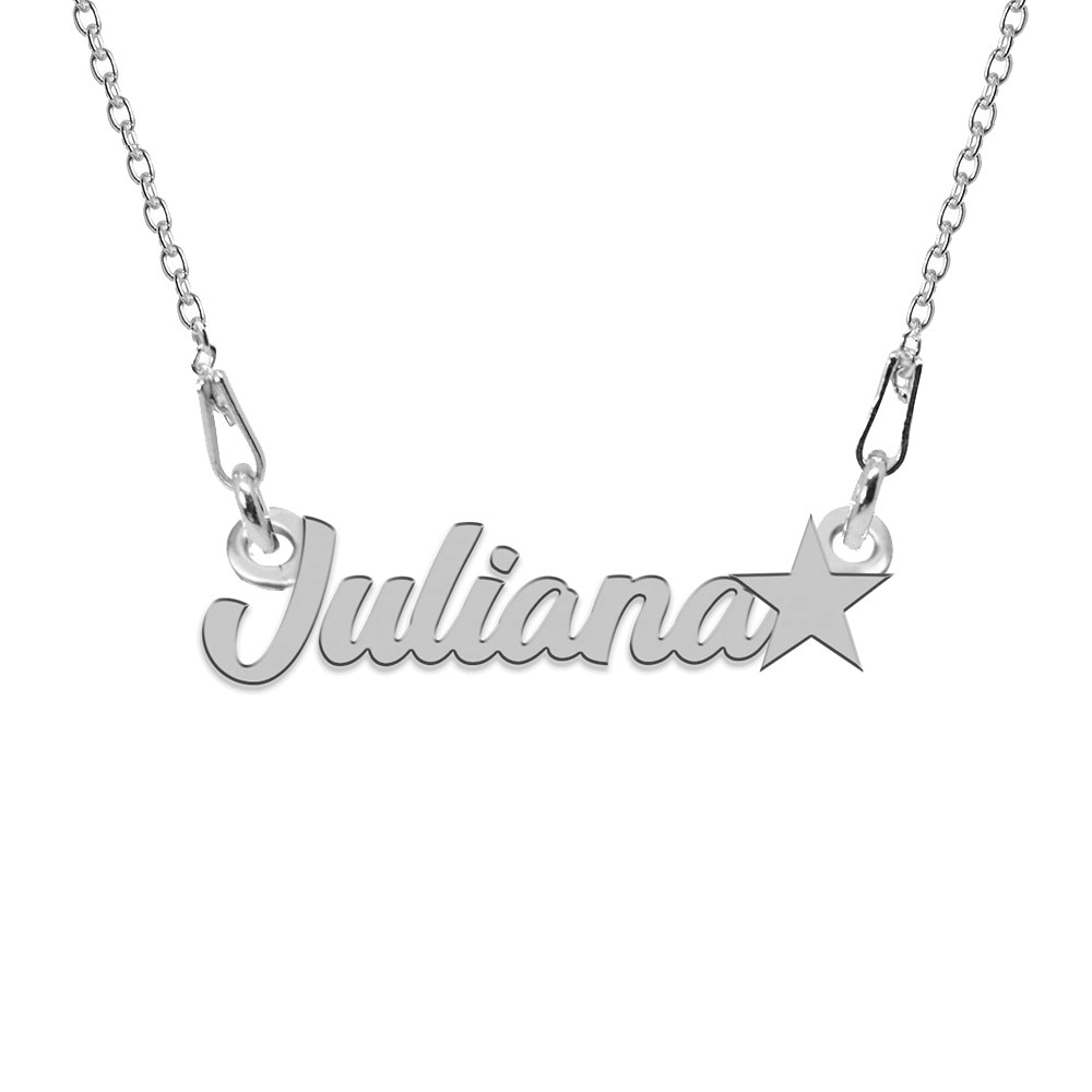 Colier Argint, Steluta, Nume Juliana , BijouxMAG, 45 cm