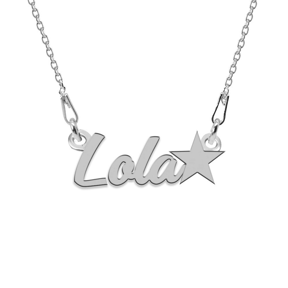 Colier Argint, Steluta, Nume Lola , BijouxMAG, 45 cm